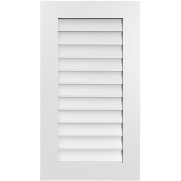 Vertical Surface Mount PVC Gable Vent: Non-Functional, w/ 3-1/2